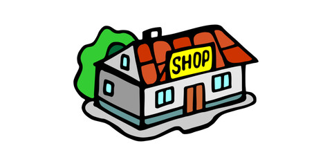 shop, vector illustration