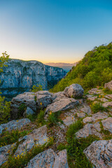 Vikos Gorge from the Oxya Viewpoint in the  national park  in Vikos-Aoos in zagori, northern Greece. Nature landscape