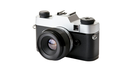 Vintage film camera isolated on transparent background