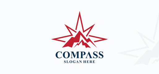 Compass vector logo collection, compass direction logo with elegant style, modern compass logo.