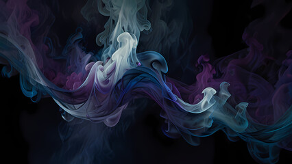 Fototapeta premium Whirling smoke patterns intertwining in a dance of light and dark tones