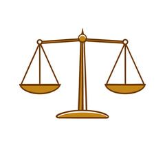 Justice scales symbol on a isolated white background (21)