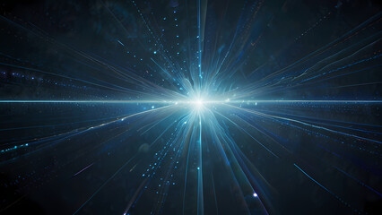 An abstract digital illustration representing positive and negative ions in a cosmic field, with vibrant electric arcs and glowing particles, creating a sense of energy flow and balance