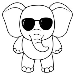 Charming Elephant Rocking Sunglasses - Vector Art