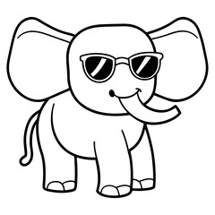 Charming Elephant Rocking Sunglasses - Vector Art