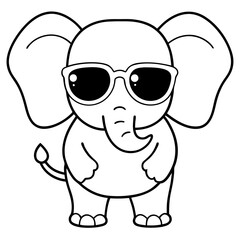 Charming Elephant Rocking Sunglasses - Vector Art