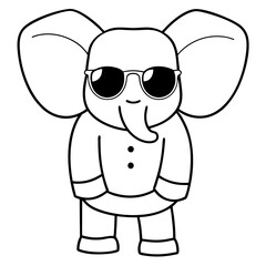 Charming Elephant Rocking Sunglasses - Vector Art