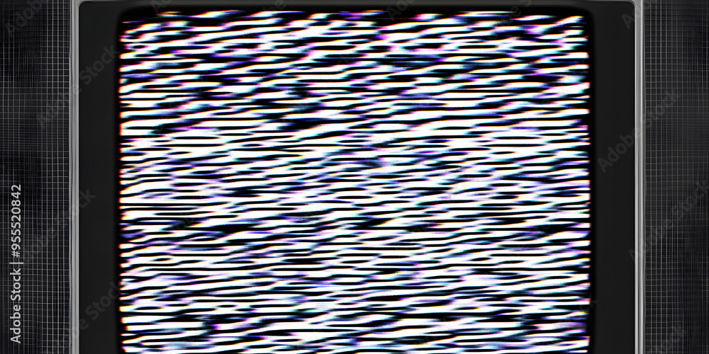 Poster seamless no signal transmission error black and white tv static noise pattern. tileable television s