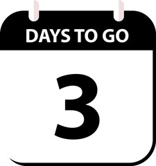 Countdown days left banner. Count time sale. 3 Days to go. Countdown scoreboard timer. Vector illustration.