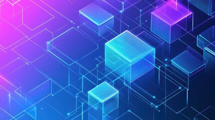 Fototapeta premium Technology Concept with Isometric Cube Pattern