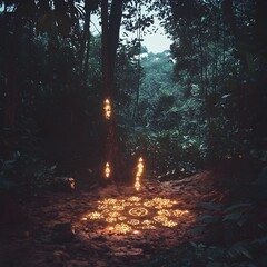 Mystical Occult Safari in the Haunted Wilderness Under Twilight Skies