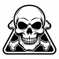 Cutlery Icon Vector Art Danger Skull Icon - Vector Art Illustration