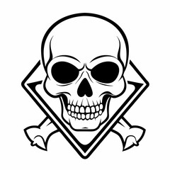 Cutlery Icon Vector Art Danger Skull Icon - Vector Art Illustration