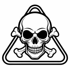 Cutlery Icon Vector Art Danger Skull Icon - Vector Art Illustration