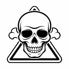 Cutlery Icon Vector Art Danger Skull Icon - Vector Art Illustration