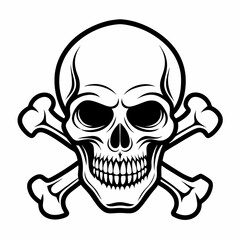 Cutlery Icon Vector Art Danger Skull Icon - Vector Art Illustration