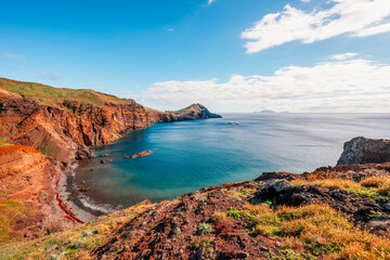 Scenic ocean landscape. Vereda da Ponta de Sao Lourenco or Ponta de Sao Lourenco in Madeira island, Portugal.