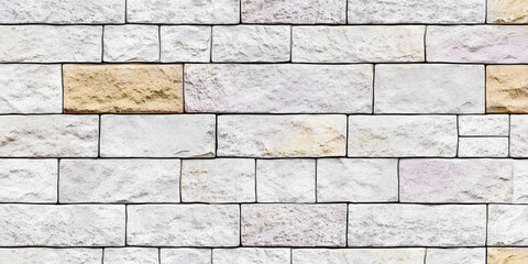 Naklejka premium Seamless old sandstone brick wall transparent background texture overlay. Tileable antique vintage stone blocks or tiles surface pattern. Rustic cottagecore wallpaper or backdrop. 3D Rendering.
