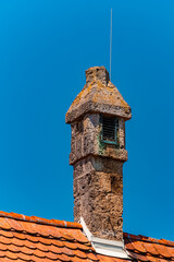 Details of an old chimney at Obernberg am Inn, Ried im Innkreis, Innviertel, Upper Austria