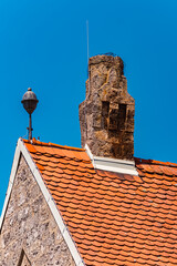 Details of an old chimney at Obernberg am Inn, Ried im Innkreis, Innviertel, Upper Austria