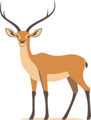 Stylized Illustration of a Standing Antelope
