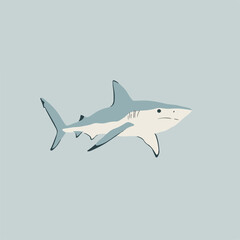 Naklejka premium Stylized Shark Illustration in Calm Colors