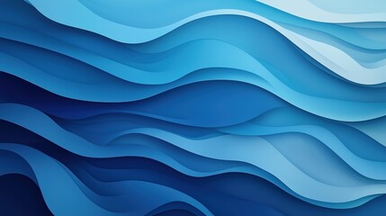 Obraz premium Elegant Minimalist Blue Gradient Banner With Soft Rolling Waves for Design Projects