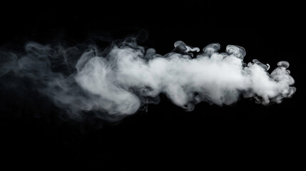 Naklejka premium Puffs of smoke on black isolated background.