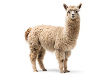 Obraz premium Alpaca isolated on a pure white background 