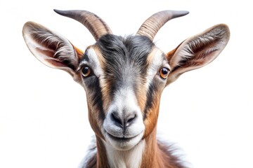 Obraz premium Goat portrait isolated on a pure white background 
