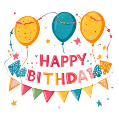 happy birthday card with balloons