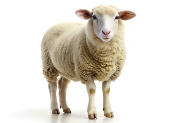Fototapeta premium Sheep isolated on a pure white background 
