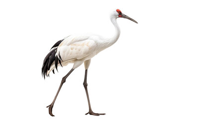 Obraz premium Siberian Crane Isolated Transparent Background Studio Focus Detailed