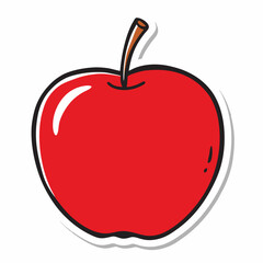 Sticker design with an apple on a isolated white background (4)