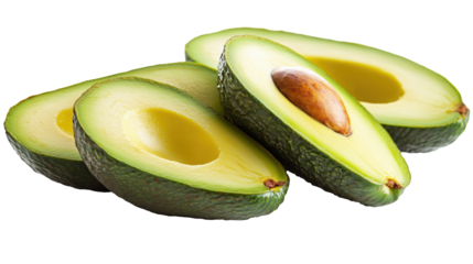 Discover the Alluring Beauty of Freshly Sliced Avocados on a Sleek Background, Perfect for Health Enthusiasts and Culinary Artists!