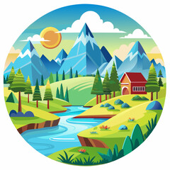 Landscape Icon Vector Art