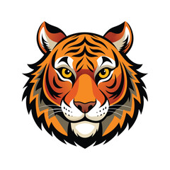 Tiger head color vector illustration design