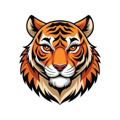 Tiger head color vector illustration design