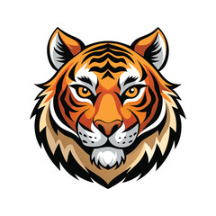 Tiger head color vector illustration design