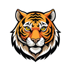 Tiger head color vector illustration design