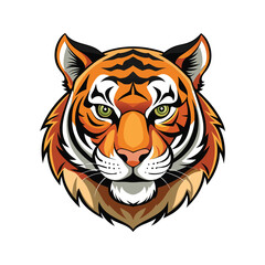 Tiger head color vector illustration design