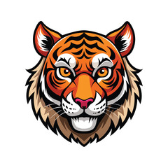 Tiger head color vector illustration design