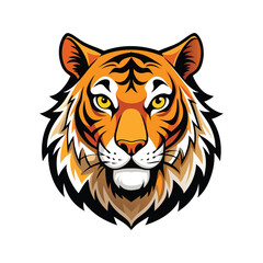 Tiger head color vector illustration design