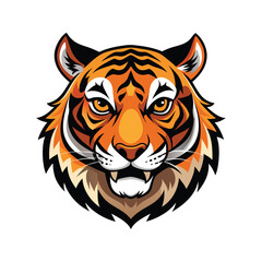 Tiger head color vector illustration design
