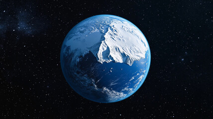 Obraz premium The Earth as seen from space with a focus on Antarctica arctic circle north pole