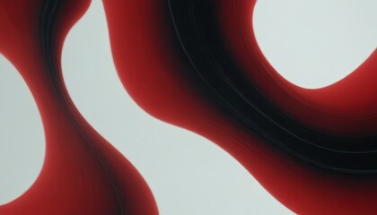 Abstract red and black wavy lines against a white background.