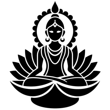 Dhantera silhouette line art vector white background
