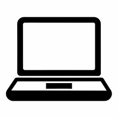 Minimalist Laptop Icon on White Background - Vector Art Illustration