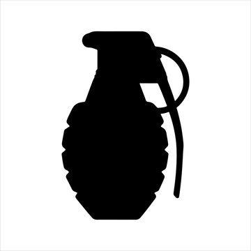 recommend clip art: Black hand grenade silhouette vector illustration design on white background.