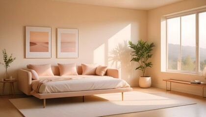 Fototapeta premium Photo interior modern design room 3d illustration